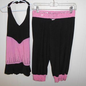 Pink & Black 2 Piece Set   Adult Large New With Tags